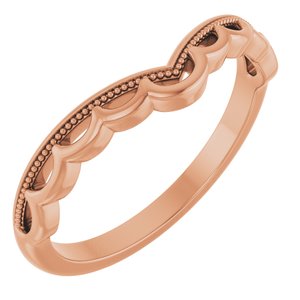 14K Rose Gold Polished Contour Band Size 7