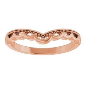 14K Rose Gold Polished Contour Band Size 7