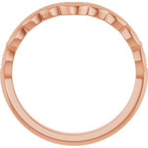 14K Rose Gold Polished Contour Band Size 7