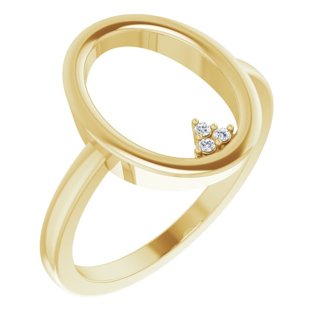 14K Yellow Or White Gold Round 1.1 Mm Polished .01 Ctw Natural Diamond Open Circle Cluster Ring, Size 7