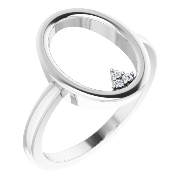 14K Yellow Or White Gold Round 1.1 Mm Polished .01 Ctw Natural Diamond Open Circle Cluster Ring, Size 7
