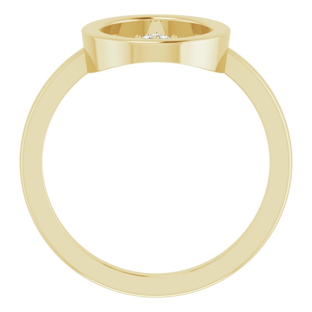 14K Yellow Or White Gold Round 1.1 Mm Polished .01 Ctw Natural Diamond Open Circle Cluster Ring, Size 7