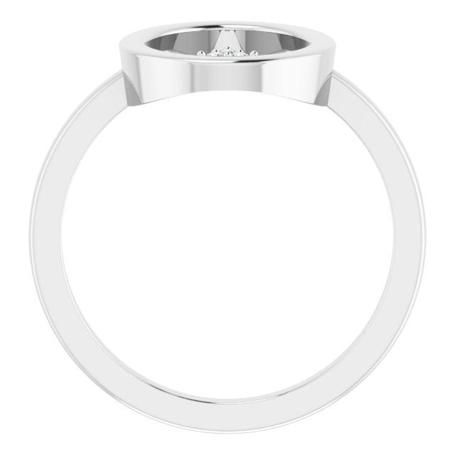 14K Yellow Or White Gold Round 1.1 Mm Polished .01 Ctw Natural Diamond Open Circle Cluster Ring, Size 7