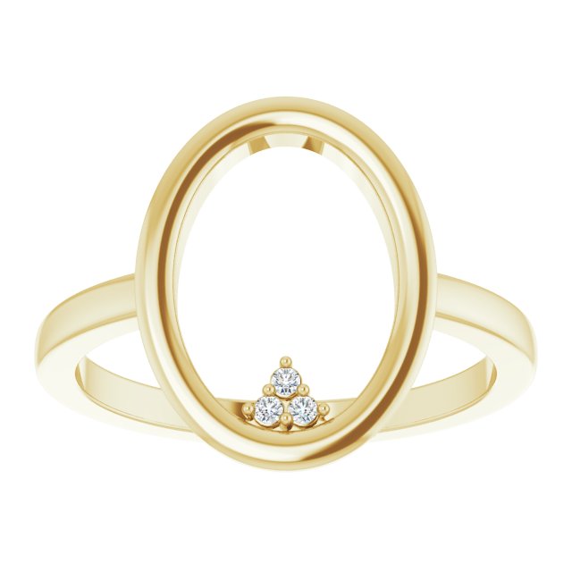 14K Yellow Or White Gold Round 1.1 Mm Polished .01 Ctw Natural Diamond Open Circle Cluster Ring, Size 7