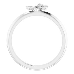 Sterling Silver Polished Butterfly Stacking Ring Size 7