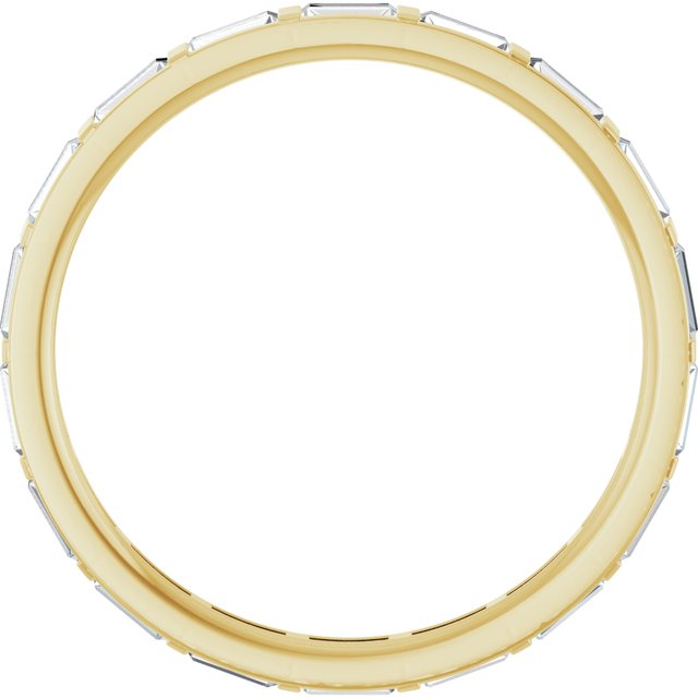 14K Yellow Gold Straight Baguette 3 X 1.25 Mm Si2-Si3, Ghi Polished 1/2 Ctw Natural Diamond Eternity Band, Size 7