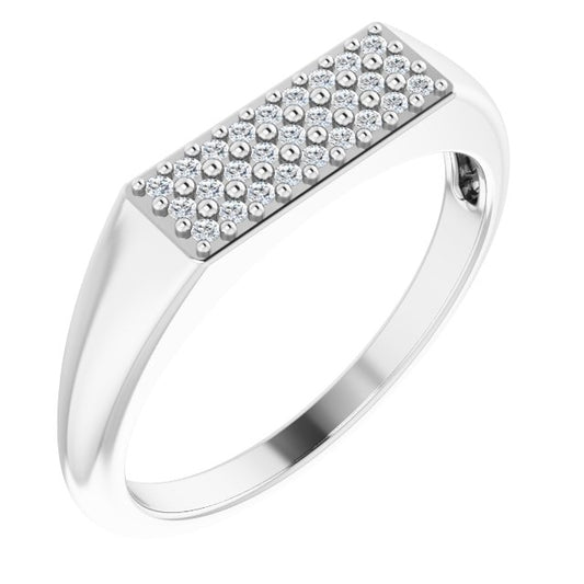 Sterling Silver Round 1 Mm Polished 1/10 Ctw Natural Diamond Ring, Size 7
