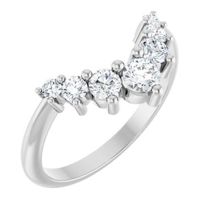 14K White Gold 3.5 Mm Polished 1/2 Ctw Lab-Grown Diamond Contour Band Size 7