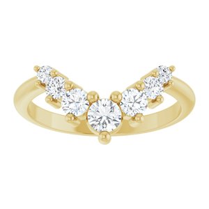 14K Yellow Gold 3.5 Mm Lab-Grown Diamond Polished 1/2 Ctw Lab-Grown Diamond Contour Band Size 7