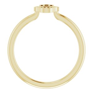 14K Yellow Gold Polished Stackable Hamsa Ring Size 7