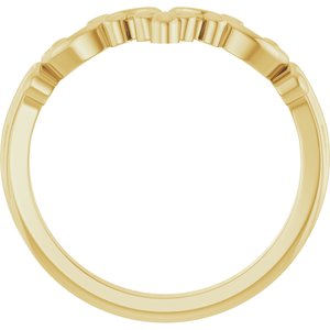 14K Yellow Gold Polished Scroll Styled Contour Band Size 7