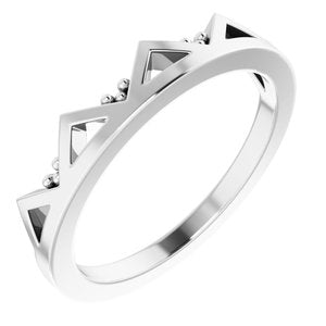 14K White Gold Polished Stackable Ring Size 7
