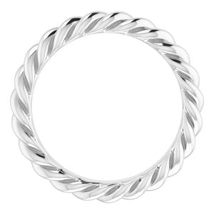 14K X1 White Gold Skinny Rope Band