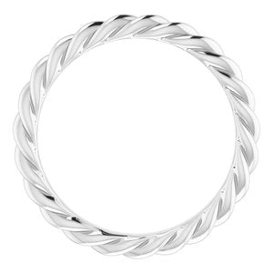 14K X1 White Gold Skinny Rope Band