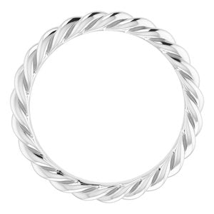 14K Yellow Or White Or Rose Gold Or Sterling Silver 3 mm Skinny Rope Band