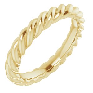 18K Yellow Or White Or Rose Gold Skinny Rope Band