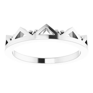 14K White Gold Polished Stackable Ring Size 7