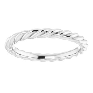 14K Yellow Or White Or Rose Gold Or Sterling Silver Or Platinum Skinny Rope Band