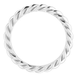 14K X1 White Gold Skinny Rope Band