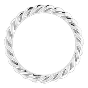 14K X1 White Gold Skinny Rope Band