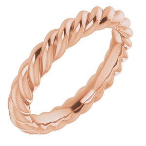 18K Yellow Or White Or Rose Gold Skinny Rope Band