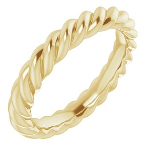 14K Yellow Or White Or Rose Gold Or Sterling Silver Or Platinum Skinny Rope Band