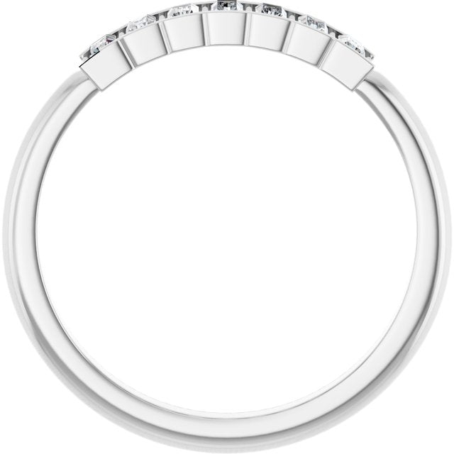 14K White Gold Straight Baguette 3 X 1.5 Mm Polished 1/4 Ctw Natural Diamond Ring, Size 7