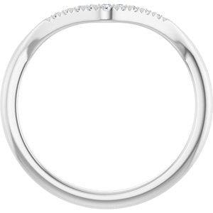 14K White Gold Set Natural Diamond Round 6.5 Mm Si2-Si3, G-H :: 0.07 Ctw Polished .07 Ctw Natural Diamond French-Set Matching Band Size 7