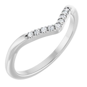 14K White Gold Set Natural Diamond Round 6.5 Mm Si2-Si3, G-H :: 0.07 Ctw Polished .07 Ctw Natural Diamond French-Set Matching Band Size 7