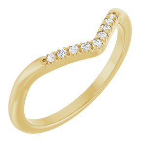 14K Yellow Gold Set Natural Diamond Round 6.5 Mm Si2-Si3, G-H :: 0.07 Ctw Polished .07 Ctw Natural Diamond French-Set Matching Band Size 7