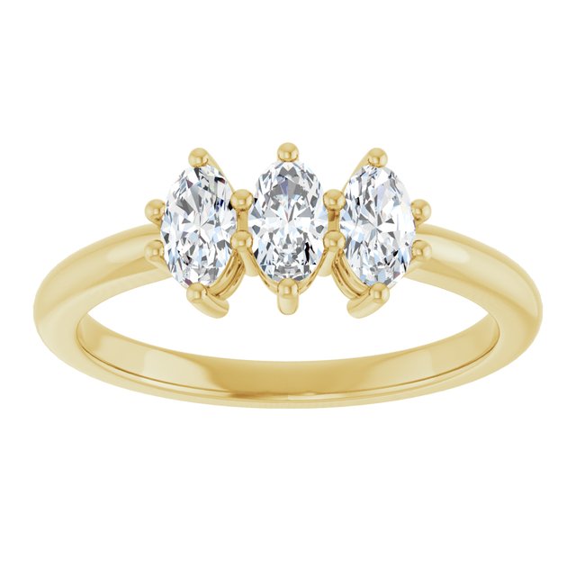 14K Yellow Or White Gold Oval 5 X 3 Mm Polished 3/4 Ctw Lab-Grown Diamond Anniversary Band, Size 7