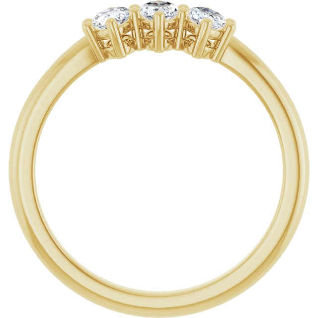 14K Yellow Or White Gold Oval 5 X 3 Mm Polished 3/4 Ctw Lab-Grown Diamond Anniversary Band, Size 7