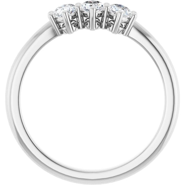 14K Yellow Or White Gold Oval 5 X 3 Mm Polished 3/4 Ctw Lab-Grown Diamond Anniversary Band, Size 7