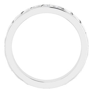 14K White Gold Round 1.1 Mm Gh Si2-Si3 .06 Ctw Natural Diamond Eternity Band Size 6