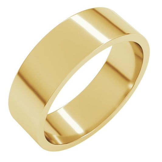 18K Yellow Or White Or Rose Gold Standard Fit Flat Band