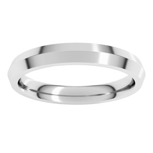 10K Yellow Or White Gold 3 Mm Standard Weight Knife Edge Comfort Fit Band
