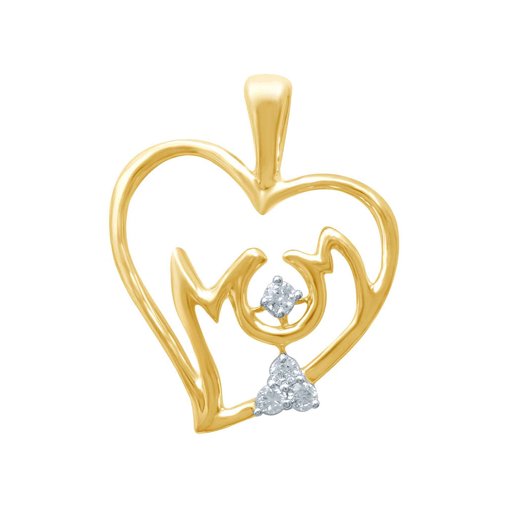 10K Yellow Gold  0.05-0.06 Cttw Round Diamond Ladies Pendant