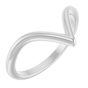 14K White Gold Polished V-Shape Contour Band Size 7