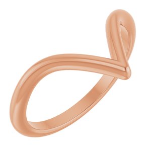 14K Rose Gold Polished V-Shape Contour Band Size 7
