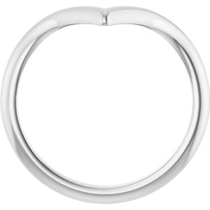 14K White Gold Polished V-Shape Contour Band Size 7