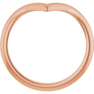 14K Rose Gold Polished V-Shape Contour Band Size 7