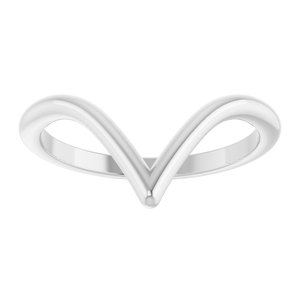 14K White Gold Polished V-Shape Contour Band Size 7