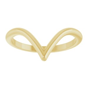 14K Yellow Gold Polished V-Shape Contour Band Size 7
