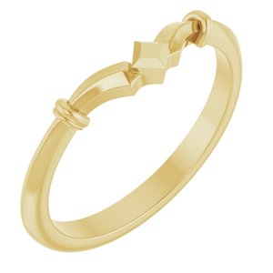 14K Yellow Gold Polished Art Deco Contour Band Size 7
