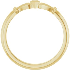 14K Yellow Gold Polished Art Deco Contour Band Size 7