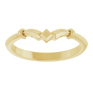 14K Yellow Gold Polished Art Deco Contour Band Size 7