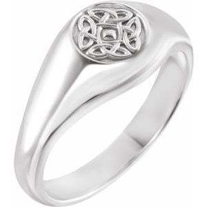 Sterling Silver Polished Celtic-Inspired Ring Size 11