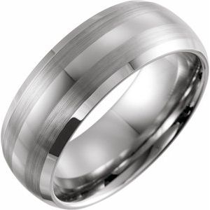 Tungsten 8 mm Beveled Satin Band