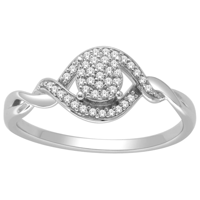 10K White Gold 0.15 Cttw Diamond Ladies Ring