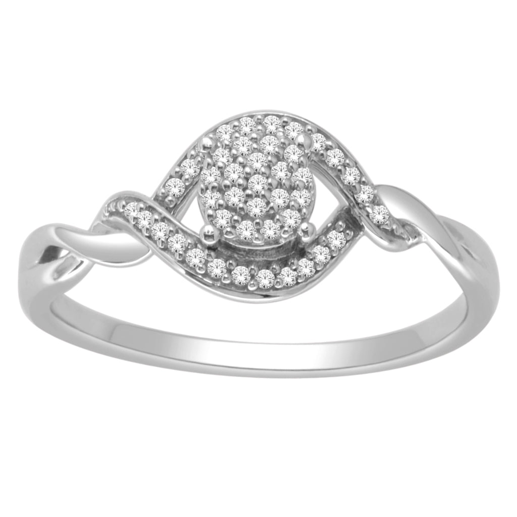 10K White Gold 0.15 Cttw Diamond Ladies Ring